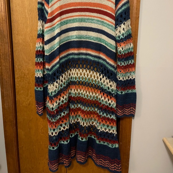 New Directions Multi-Color Duster Cardigan - Picture 2 of 3